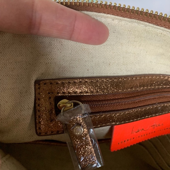 NWOT! India Hicks Bronze Insider Bag - Picture 4 of 9